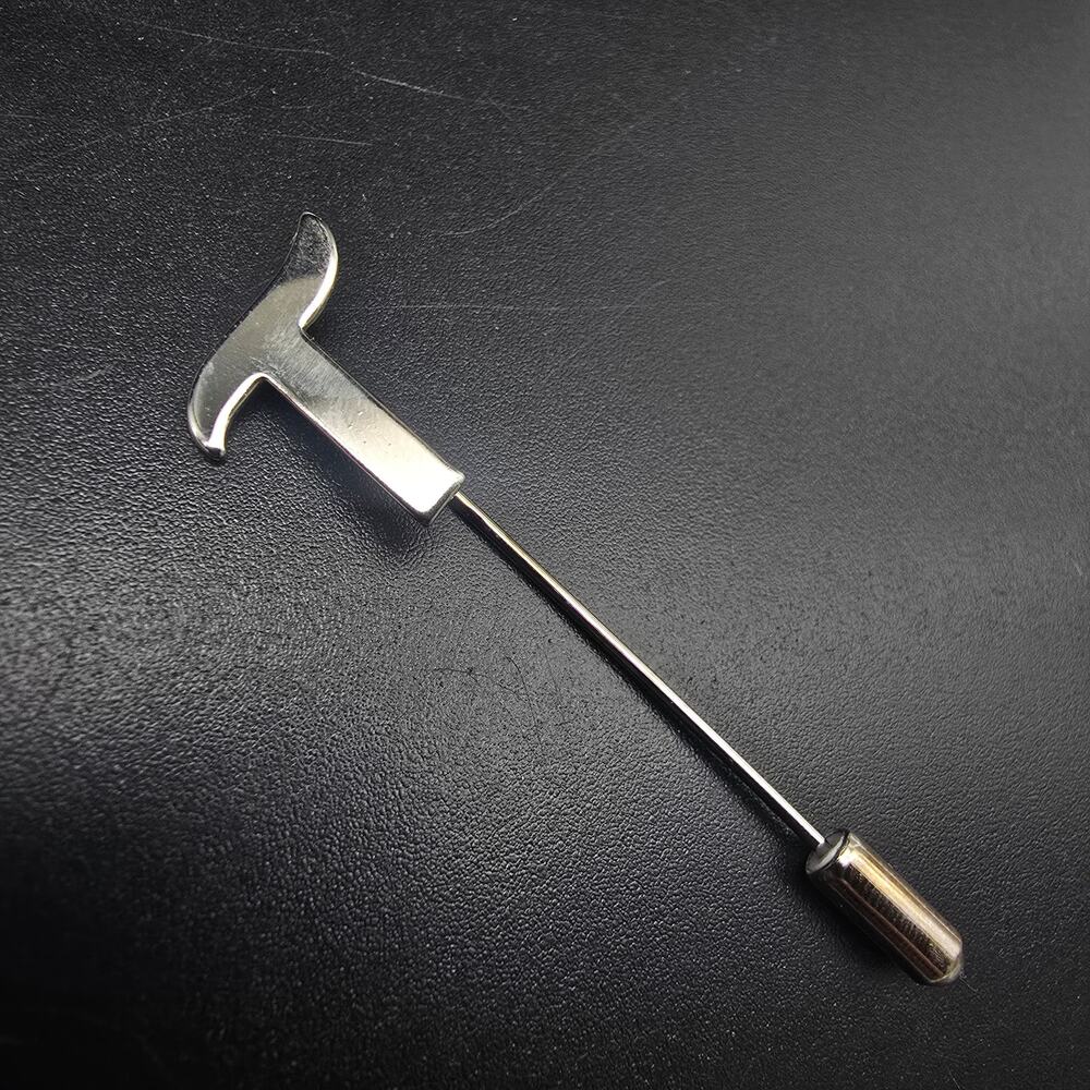 Vintage Silver Tone Letter T Initial Stick Pin Monogram Timeless Classic NOS